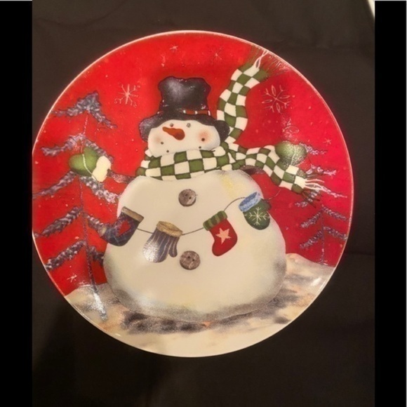 Holiday Magic Snowman Canape Plates -Set of 4 - Picture 4 of 9